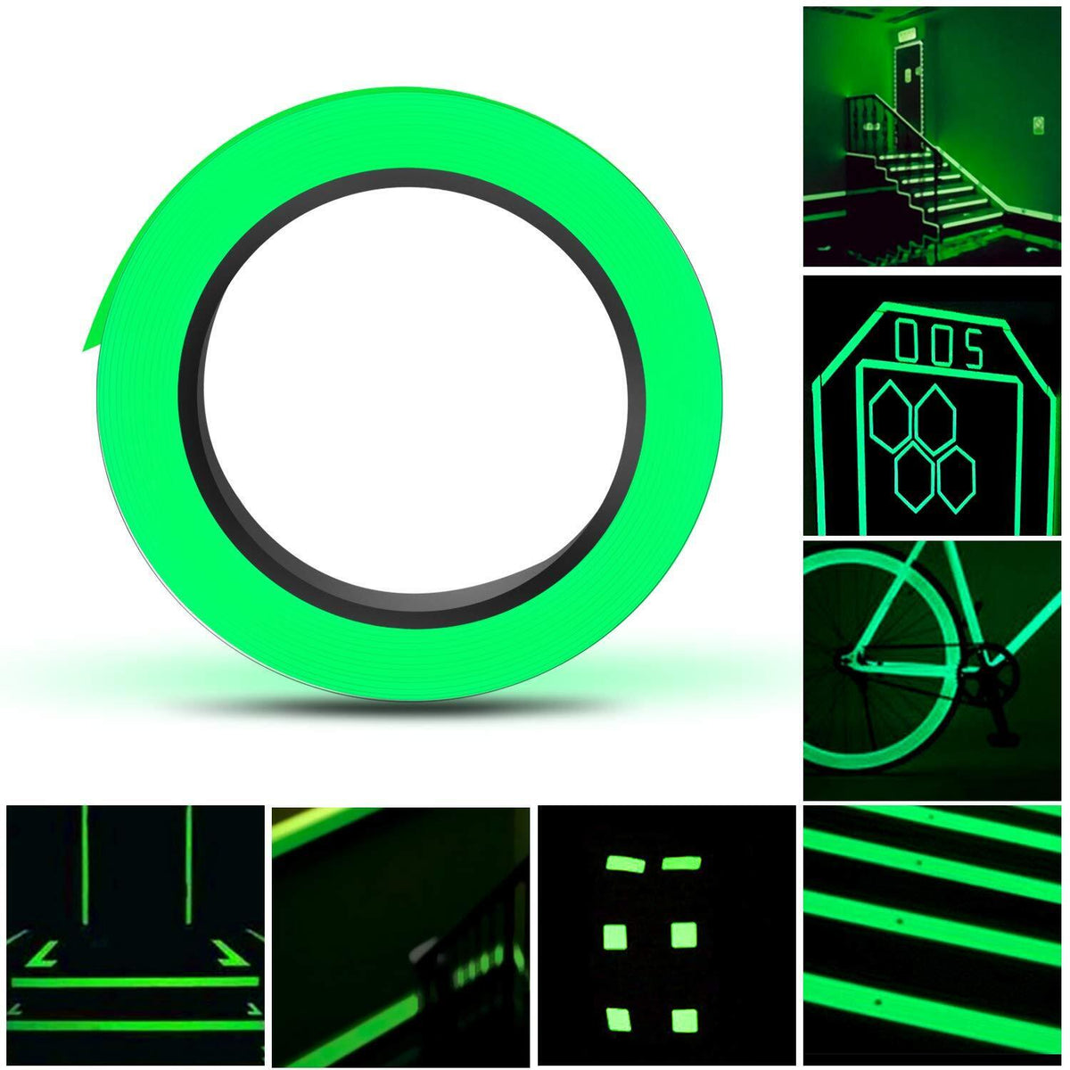 Fluoreszierendes Leuchtband 5m Grün 3cm – Selbstklebendes Nachtleuchtband für Treppen, Deko, Sicherheit und Markierung