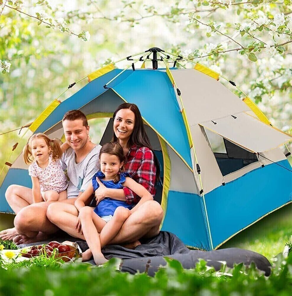 3-4 person camping tent pop-up tent camping waterproof trekking tent family tent 