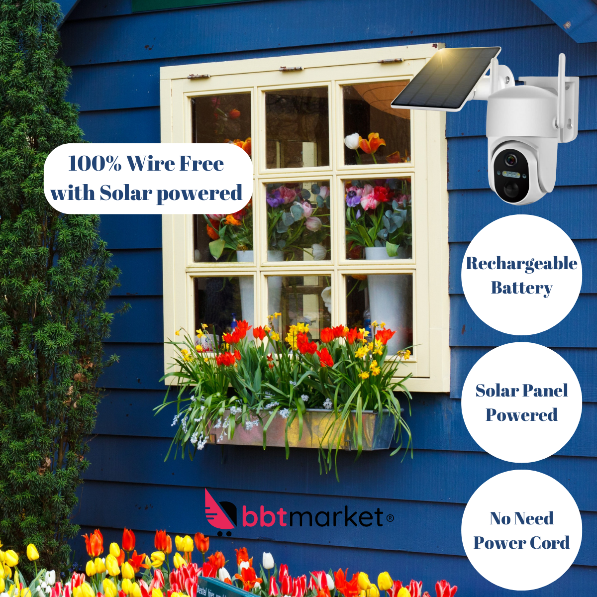 SOLARKAMERA FUNK WLAN WIFI IP NETZWERK CAMERA Outdoor AUßEN ÜBERWACHUNGSKAMERA