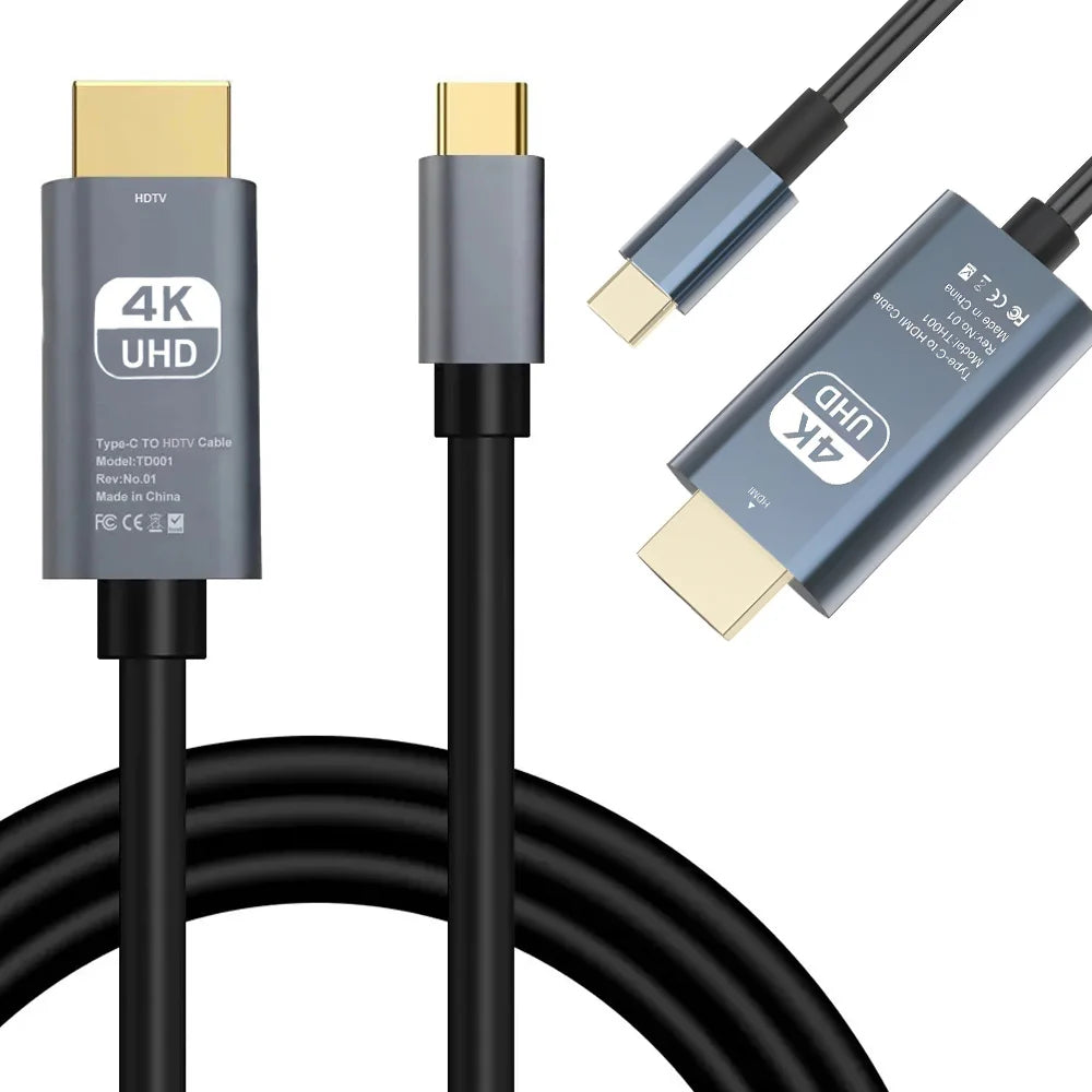 USB-C zu HDMI Kabel 4K UHD Typ C auf HDMI für Samsung Huawei Sony Xiaomi TV