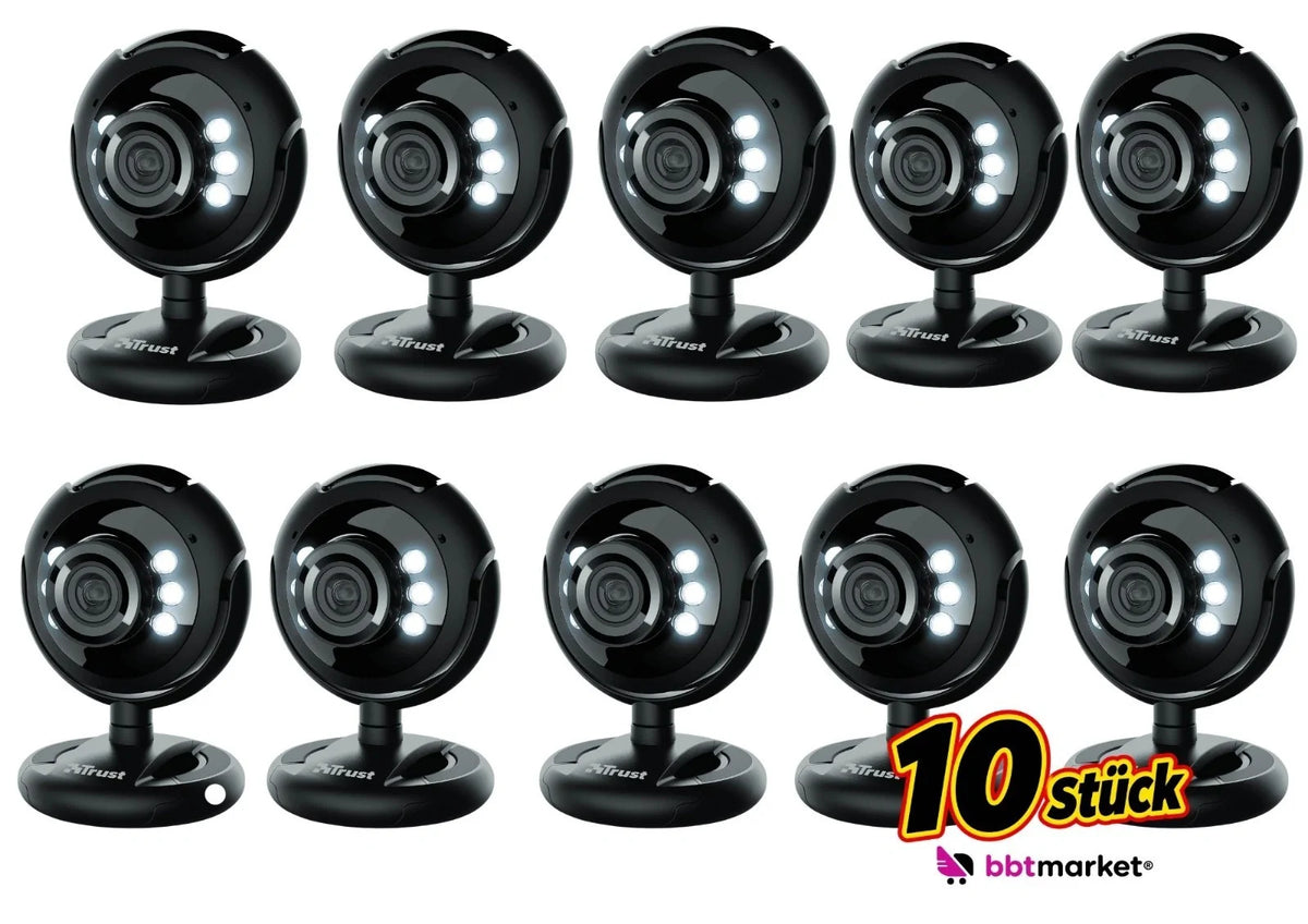 USB Webcam 1,3 Megapixel mit Mikrofon & LED Beleuchtung – PC Laptop Kamera für Videochat