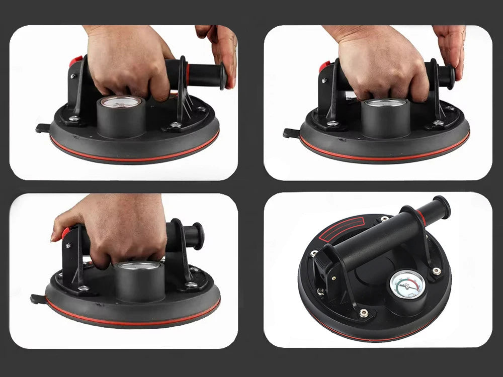 Vakuumheber bis 200 kg mit Manometer & Pumpe – 20 cm Saugnapf für Fliesen, Glas und Steinplatten