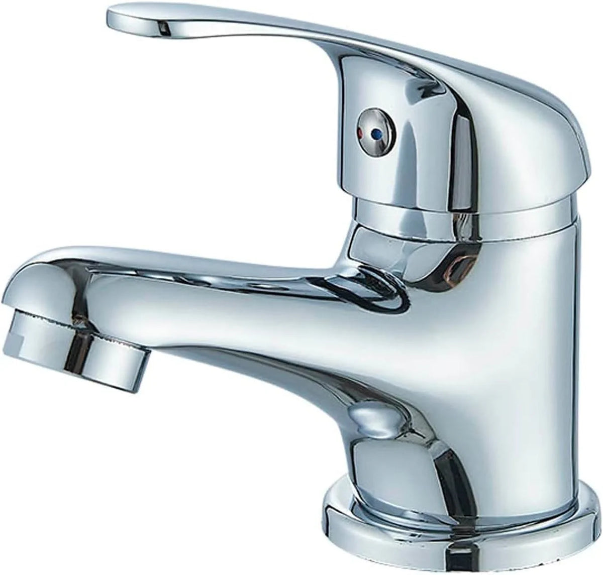 Waschtischarmatur Bad aus Messing in Chrom – Einhebel Wasserhahn mit niedrigem Auslauf & Keramikkartusche