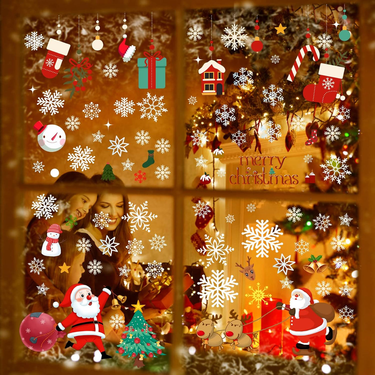 !!NEW!!117 pieces snowflake window decoration Christmas window stickers decoration 