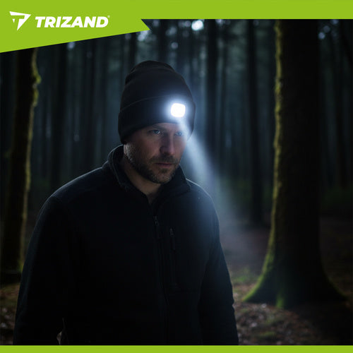 Mütze mit LED-Licht, 3 Modi, abnehmbar, Einheitsgröße, Outdoor Winter  - Grau Oder Schwarz