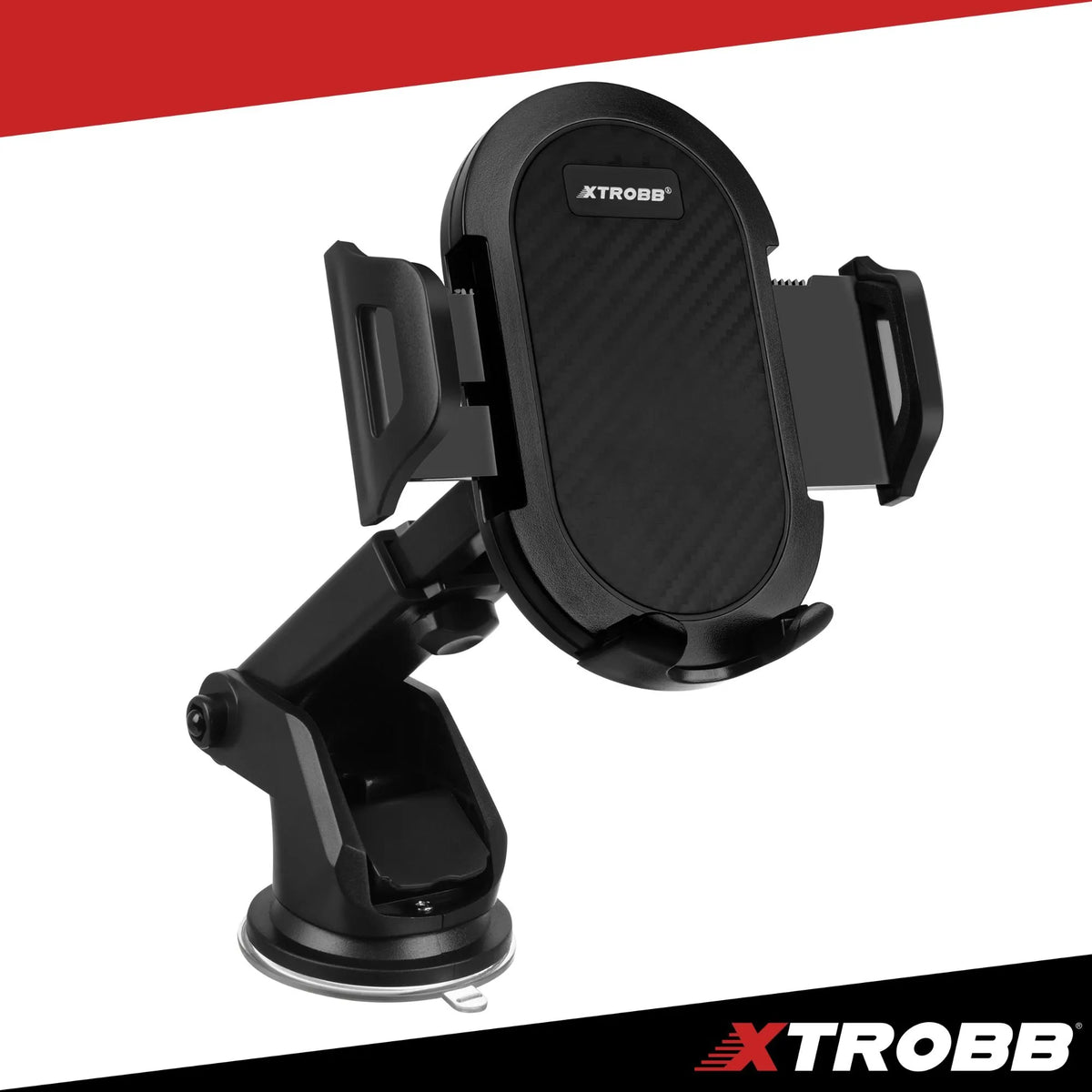 Xtrobb Handyhalterung fürs Auto mit Saugnapf – 360° Smartphone Halterung mit Teleskoparm 12–17 cm