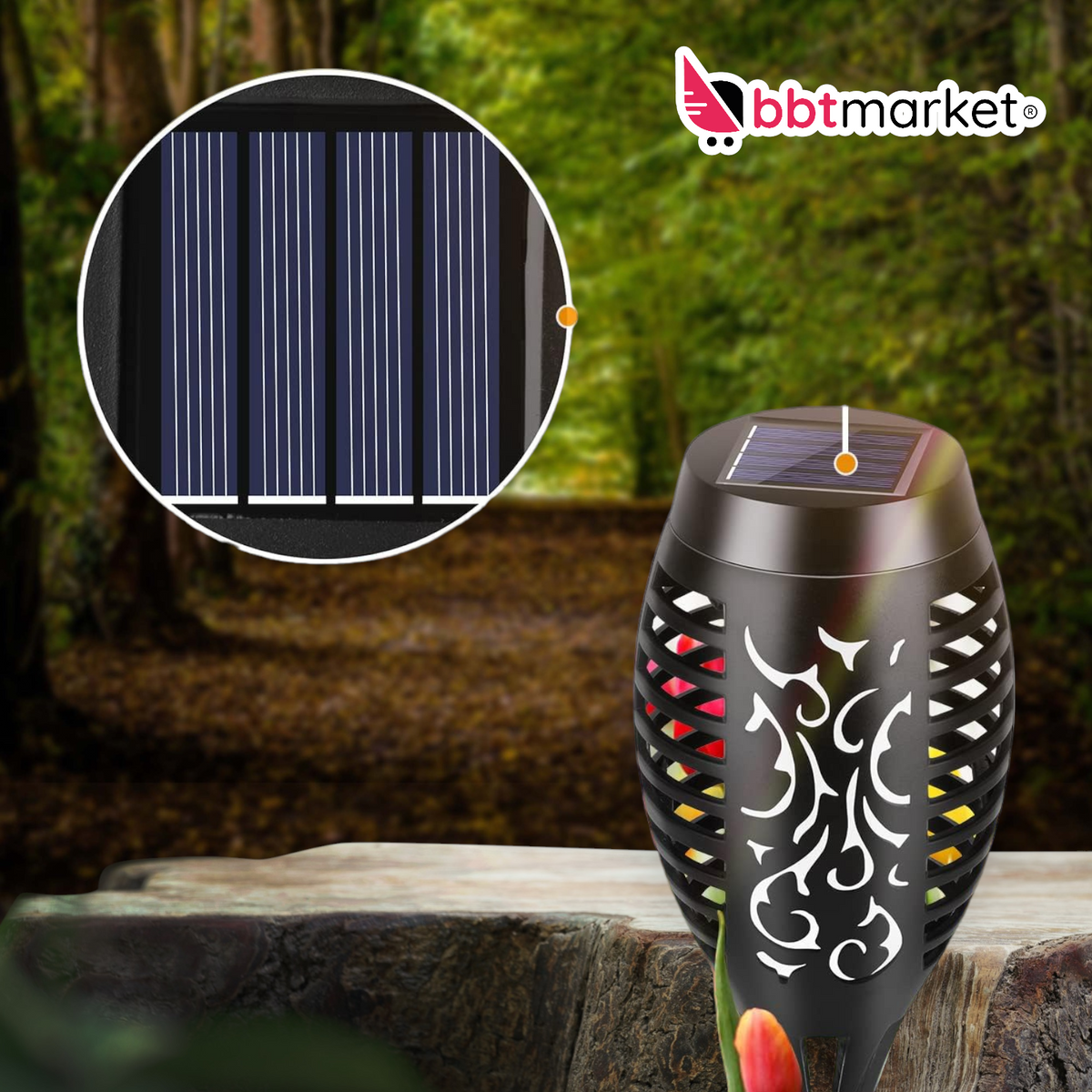 Solar Fackeln 4er Set – LED Gartenleuchten mit Flammeneffekt Außen IP65